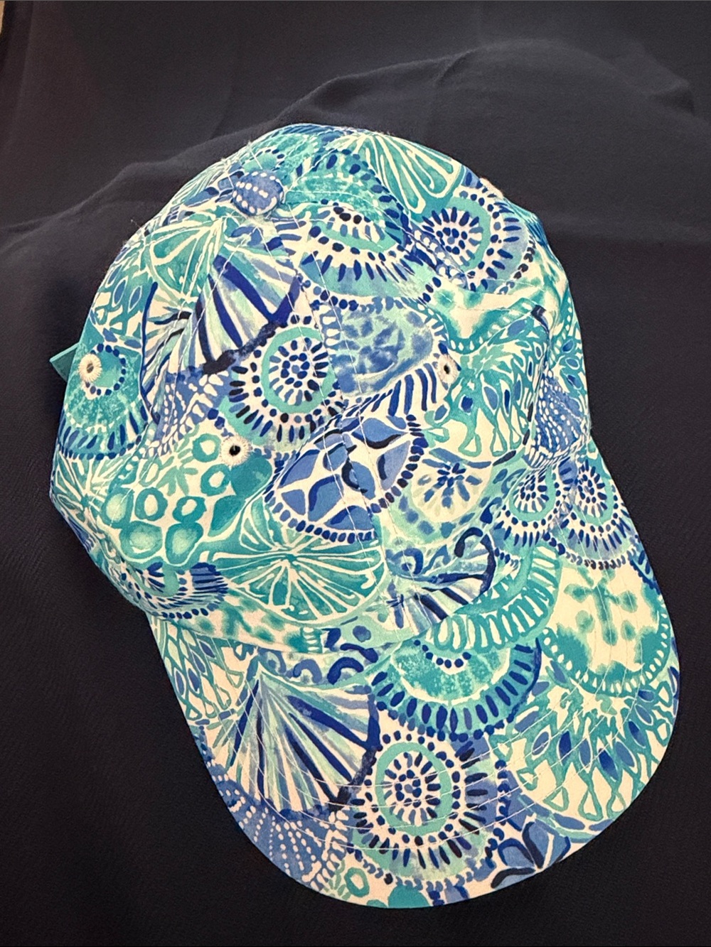 Lilly Pulitzer Blur & Aqua Patterned Baseball Cap